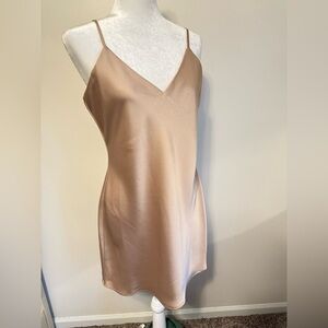 Tan satin dress BNWT